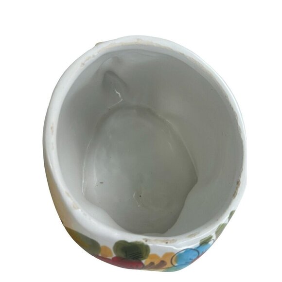 GUARD CAT hollywood regency vtg ceramic cookie jar Leo Lion fiori italian art - Picture 10 of 16